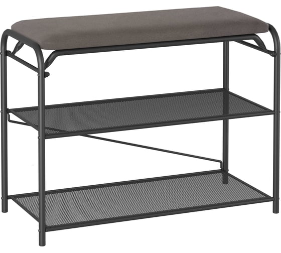 Изображение товара Подставка для обуви ЗМИ Гранада 23_НБК с сиденьем ткань нубук черный ПДОГ23СНБК Ч