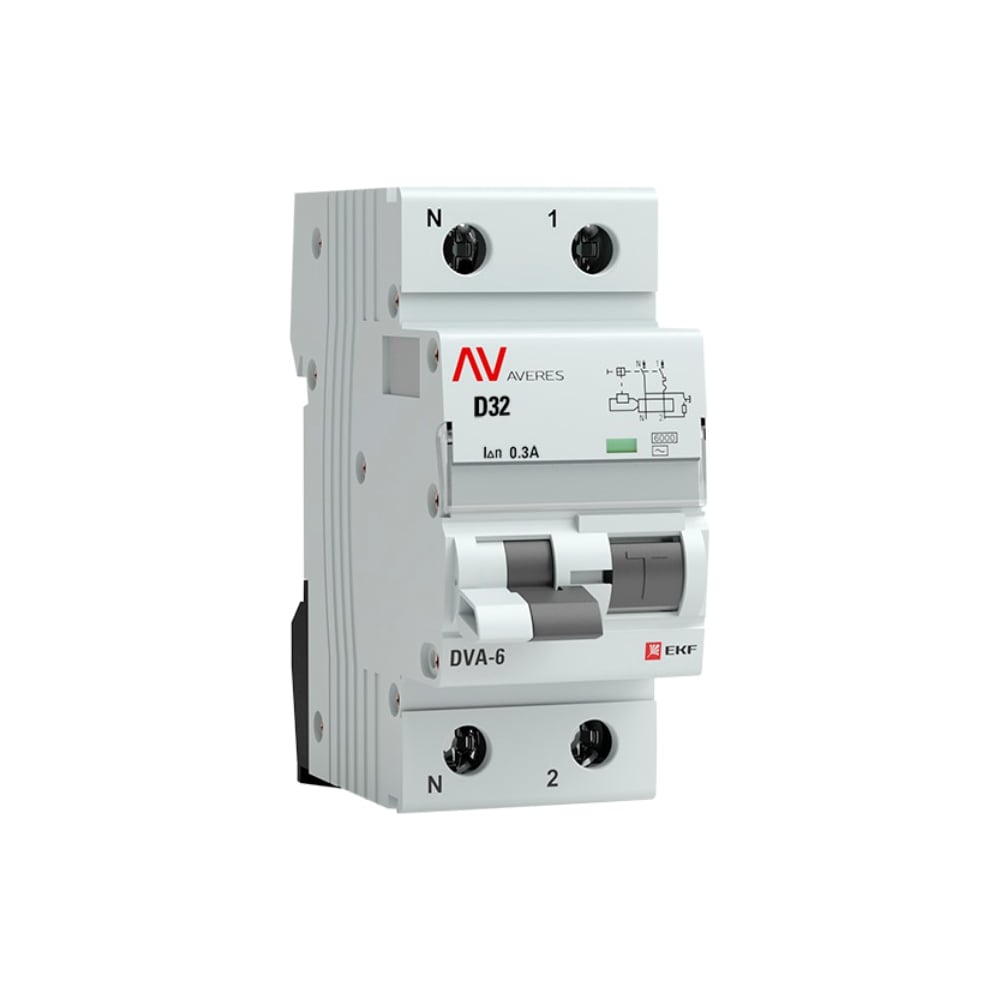 Дифференциальный автомат EKF DVA-6 1P+N 32А 300мА 6кА AVERES SQrcbo*6-1pn-32D-300-ac-av - 2