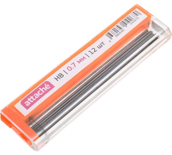 Изображение товара Стержень микрографический Attache полимерный, 0,7 мм, HB, 12 грифелей 964333