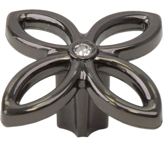 Изображение товара Ручка-кнопка с кристаллами KERRON черный хром CRL33 BN