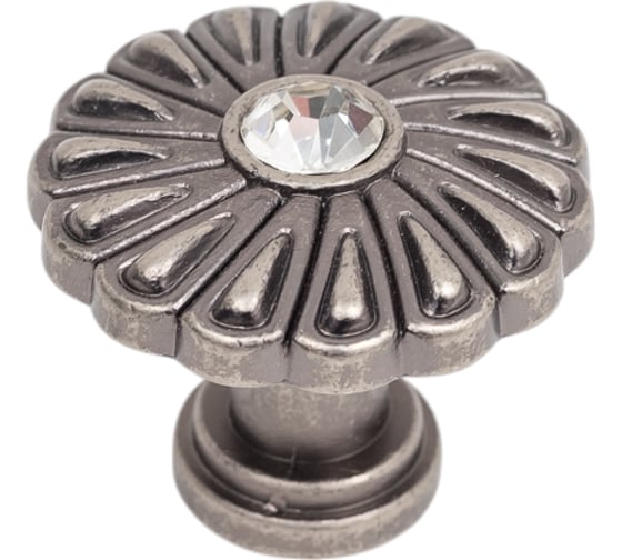 Изображение товара Ручка-кнопка Kerron с кристаллами, черненый старинный цинк CRL31 BAZ