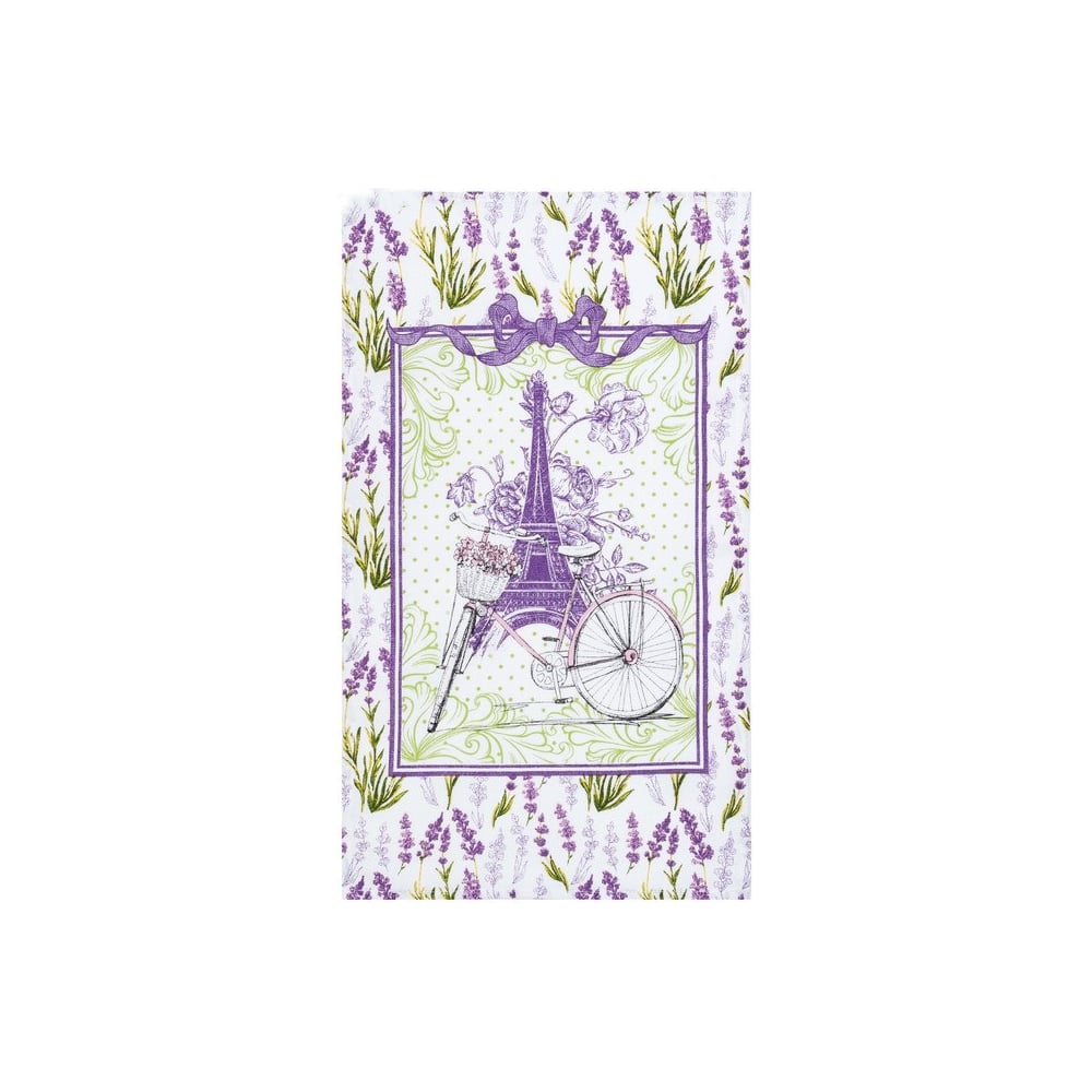 Изображение товара Полотенце Доляна Прованс 35x60 см 100% хлопок рогожка белое, зеленое сиреневое