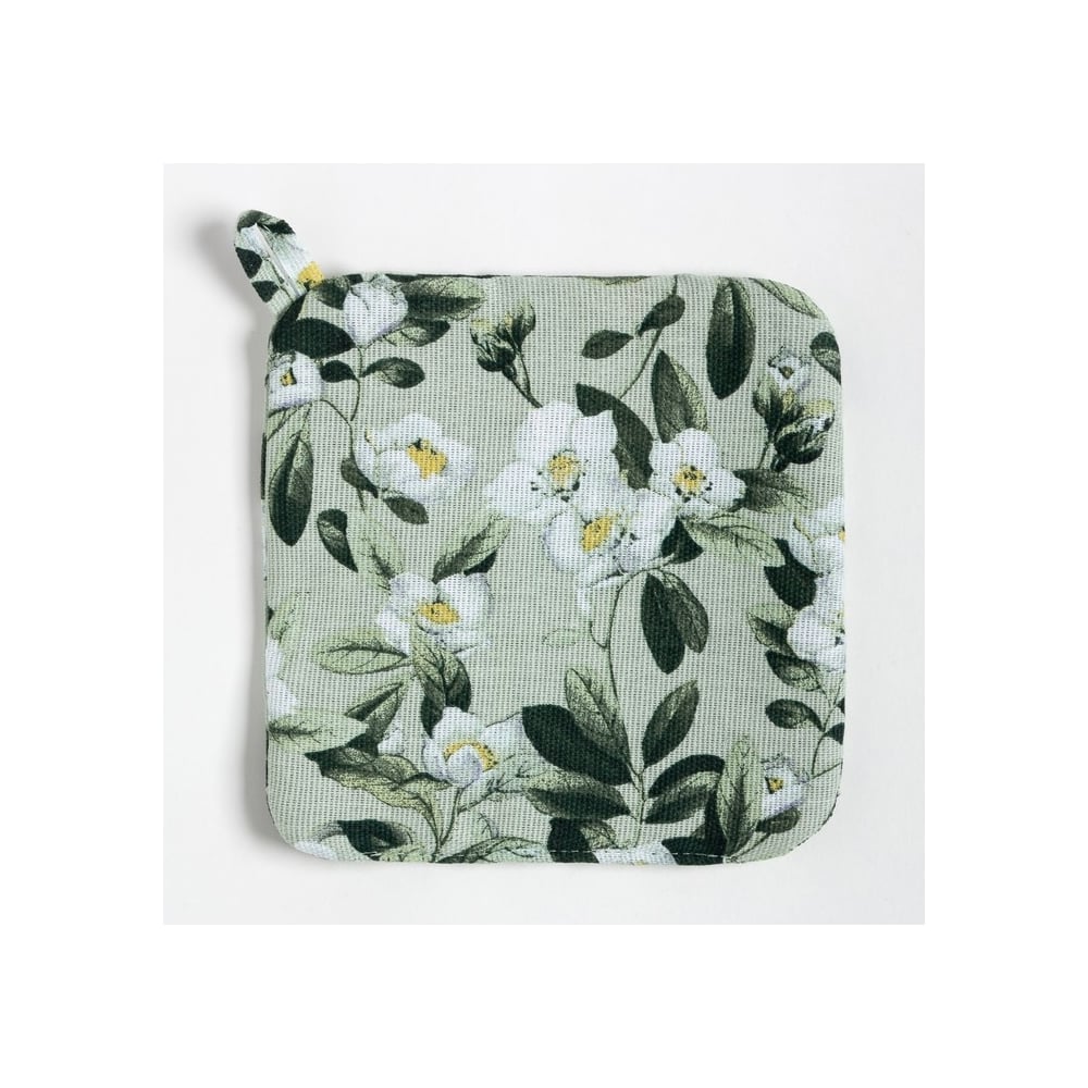 Изображение товара Прихватка Доляна Apple flowers 19x19 см из хлопка рогожки
