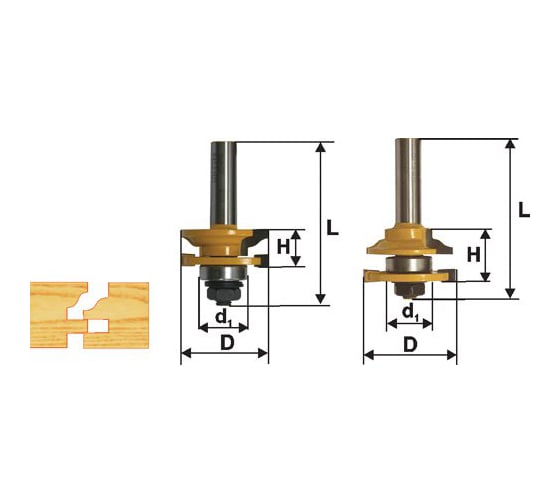 Изображение товара Набор фрез комбинированных рамочных (2 шт; хвостовик 12 мм) Энкор 46535