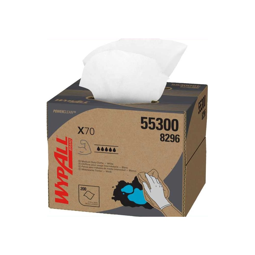 Изображение товара Протирочный материал Kimberly-Clark WypAll X70 упаковка BRAG Box / Бел, 200листов/кор., кор. 8296