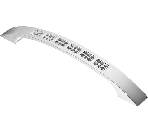 Изображение товара Ручка-скоба с кристаллами KERRON 128 мм, Д160 Ш19 В23, хром CRL04-128