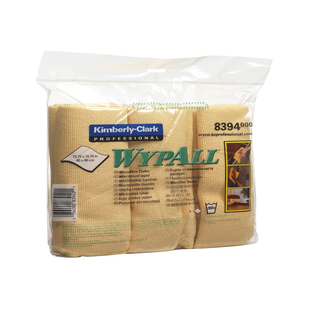 Изображение товара Микрофибра Kimberly-Clark для полировки WYPALL, разме 40x40см, цвет желтый, 6 салф/упак 8394