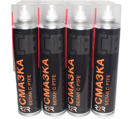 Изображение товара Смазка R2R с PTFE (Тефлоновая)белая 400 мл (12 шт/упаковка) R2R107-12