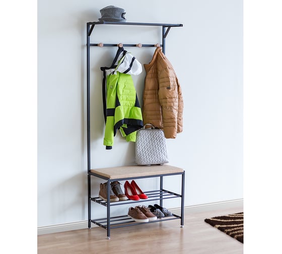 Изображение товара Вешалка для прихожей с банкеткой и двумя полками Tatkraft SOLUTION 16811