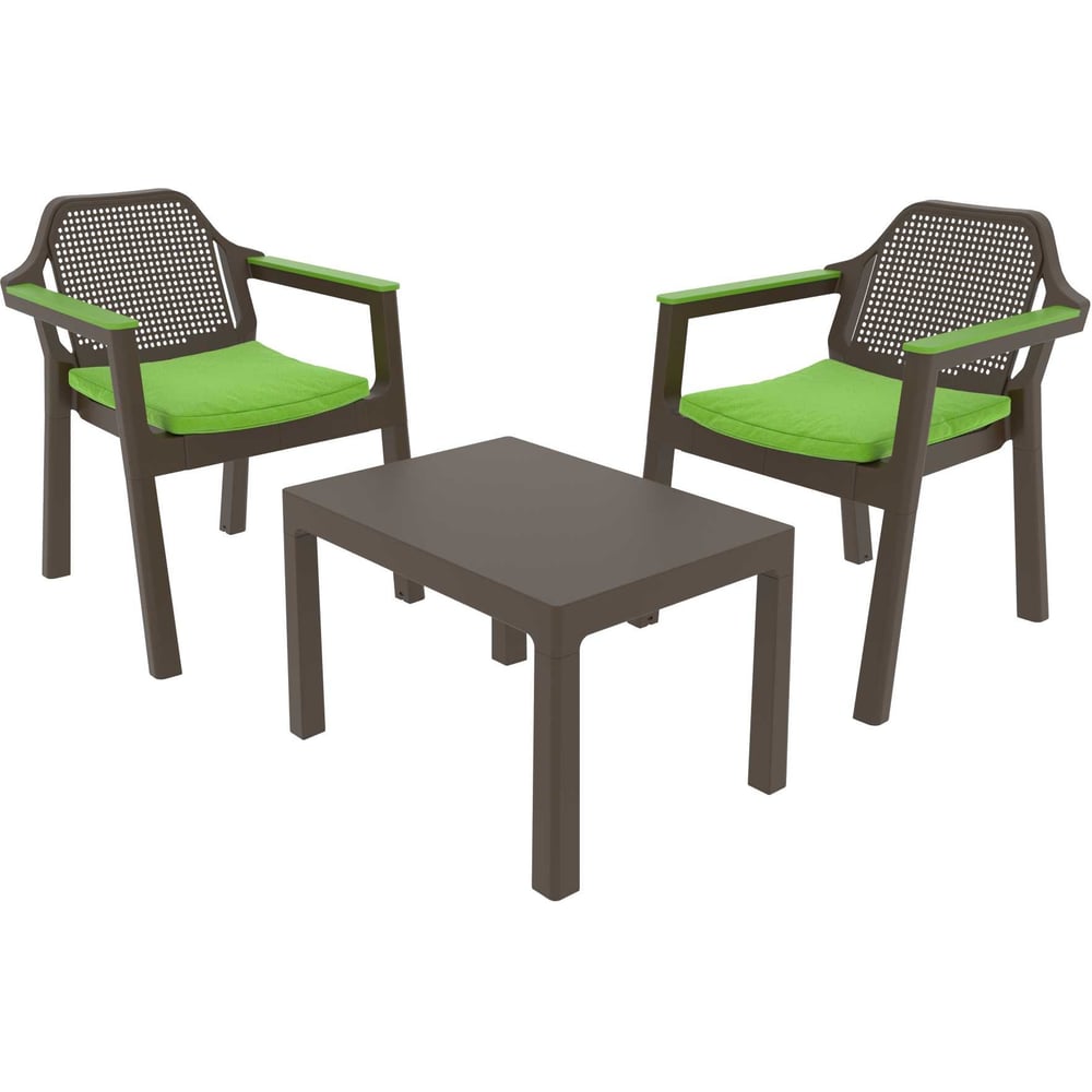 Изображение товара Набор мебели Архимед EASY COMFORT цвет венге и зеленый 2 кресла и стол
