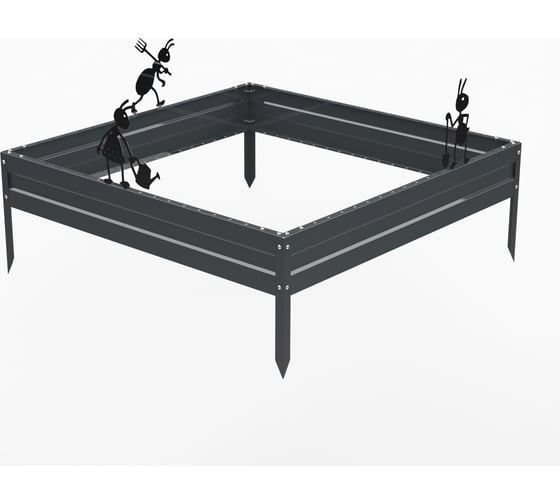 Изображение товара Грядка Металекс Metalex серия KitGarden 1x1 х 0.15 м. Серая / 114059
