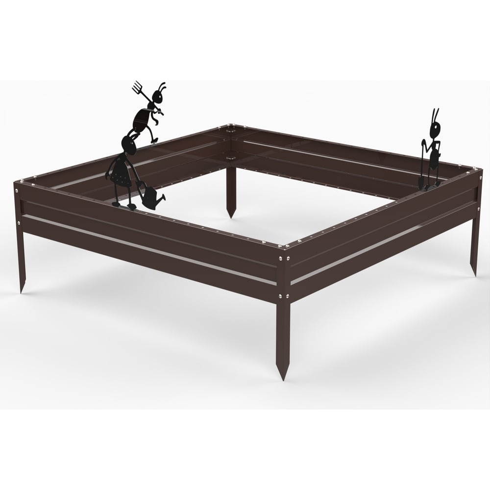Грядка Металекс Metalex серия KitGarden 1x1 х 0.15 м. Коричневая / 114057