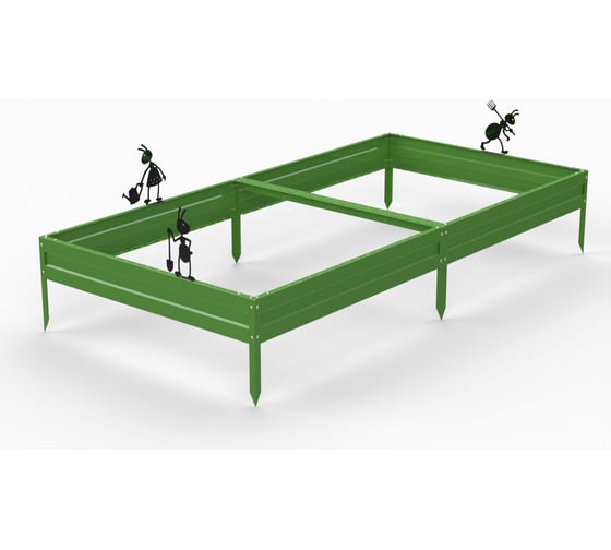 Изображение товара Грядка Металекс Metalex серия KitGarden 2x1 х 0.15 м. Зеленая / 114036