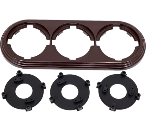 Изображение товара Рамка МЕЗОНИНЪ 3-местная пластиковая, цвет - коричневый GE30703-04