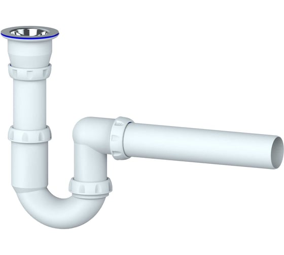 Изображение товара Сифон для тюльпана прямоточный Unicorn прикручивающийся выпуск 1 1/2" (Ø 40)нержавеющая чашка, винт 6x85, отвод Ø40 Y210