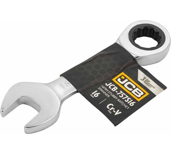 Изображение товара Ключ трещоточный короткий JCB 16мм JCB-757S16(58209)