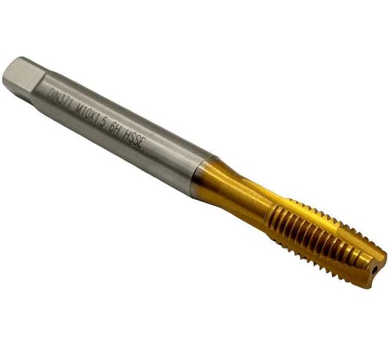 Изображение товара Метчик TORNERI М10х1.5 HSSE 6H DIN371 TiN для сквозных отверстий 036412