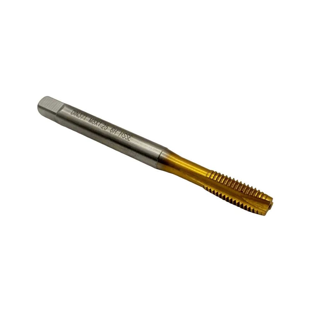 Изображение товара Метчик TORNERI М 8х1.25 HSSE 6H DIN371 TiN для сквозных отверстий