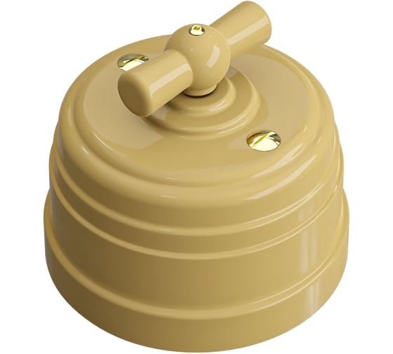 Изображение товара Выключатель МЕЗОНИНЪ пластиковый проходной 2 положения, цвет - песочное золото GE30404-32