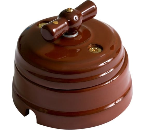 Изображение товара Выключатель МЕЗОНИНЪ проходной поворотный 2 положения, цвет - коричневый GE70404-04