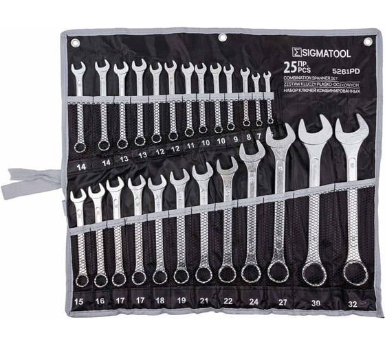 Изображение товара Ключи комбинированные SIGMATOOL набор 25пр. (6-32мм) Sigmatool-5261PD(58559)