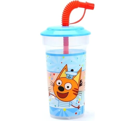 Изображение товара Стакан ND Play с трубочкой, 420 мл, Три кота, дизайн 3 307842