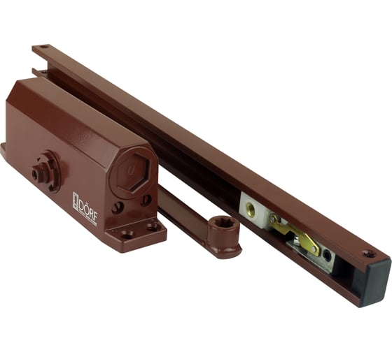 Изображение товара Дверной доводчик со скользящей тягой и фиксацией Hold Open DORF SLIDE_8223 80 кг, коричневый DORF_SLIDE_L8223_brown