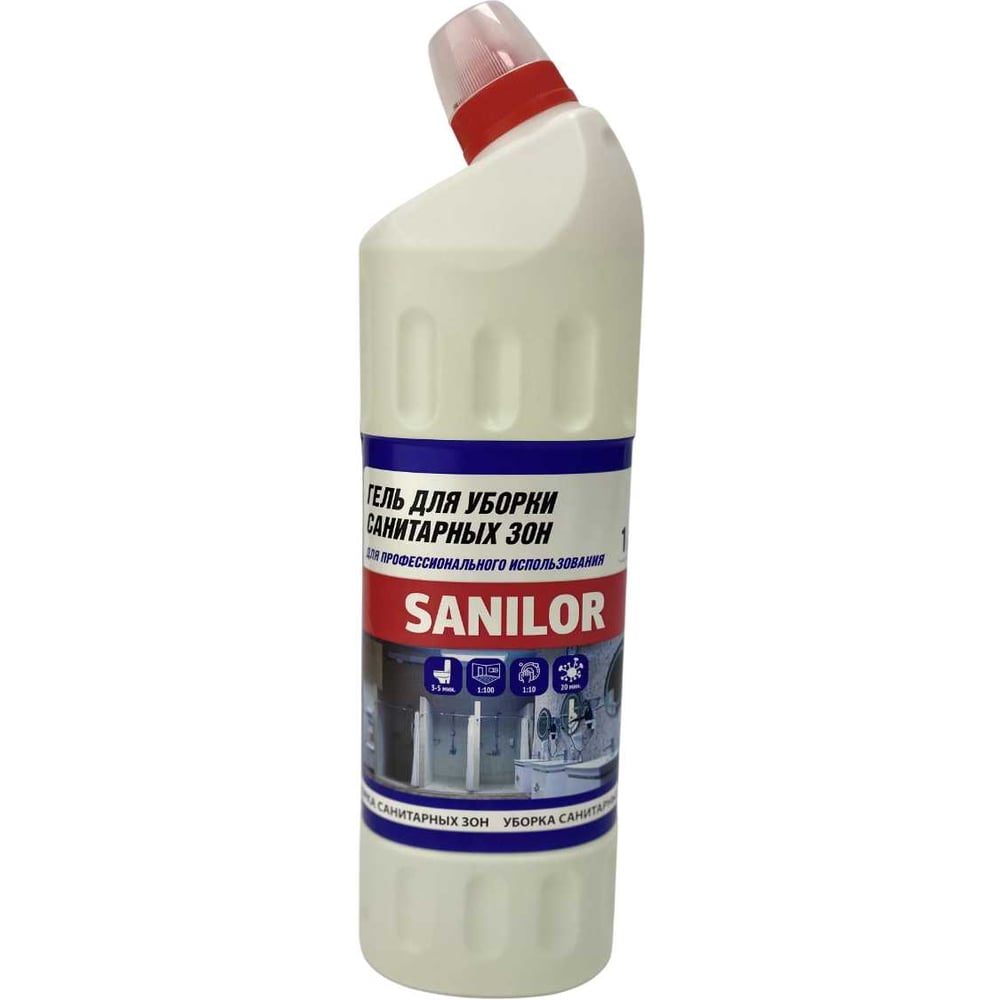 Изображение товара Гель для сантехники с гипохлоритом натрия ACG SANILOR 1 л для уборки сантехники и унитазов