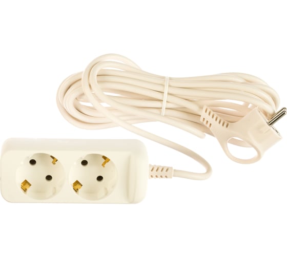 Изображение товара Удлинитель электрический ЭРА UX-2e-5m с заземлением 2 розетки 5м ПВС 3x0,75мм2 10А Б0038574