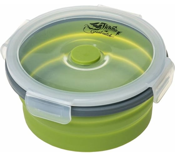 Изображение товара Складной контейнер Tramp с крышкой-защелкой, 550 мл, оливковый TRC-0881