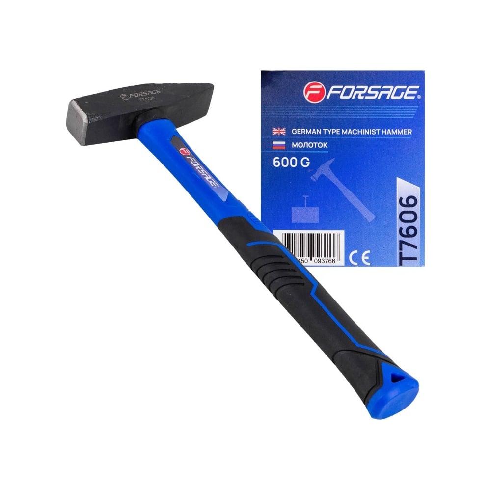 Изображение товара Молоток слесарный Forsage 600г F-T7606(58356) Изображение товара Молоток слесарный Forsage 600г F-T7606(58356)