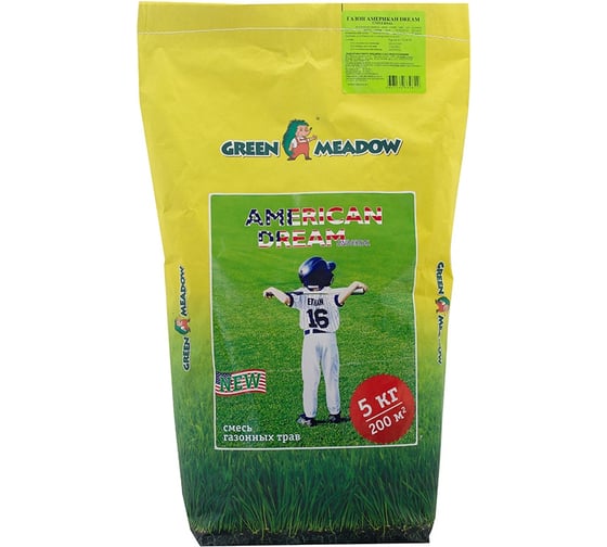 Изображение товара Семена газона GREEN MEADOW American Dream Универсальный темнозеленый газон 5 кг 4607160330822