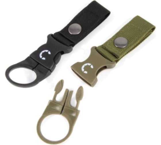 Изображение товара Держатели подвесные туристические для пластиковых бутылок Следопыт 2 шт, черный/зеленый PF-HB-01