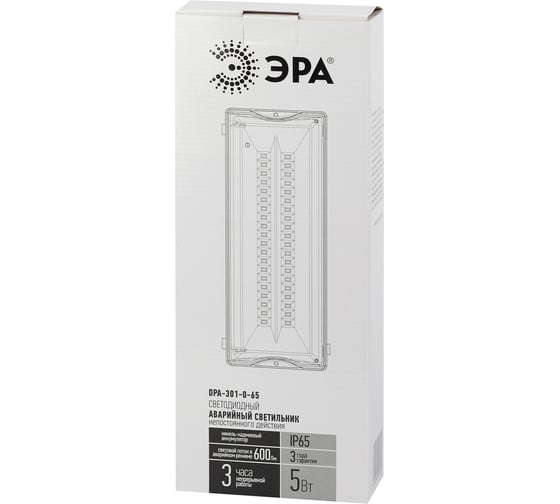 Изображение товара Аварийный светодиодный светильник ЭРА DPA301065, 40LED, 3ч Б0044405