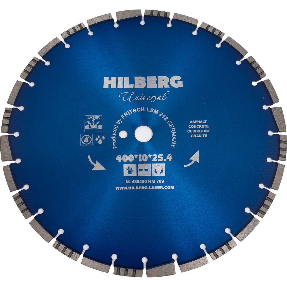 Изображение товара Диск алмазный отрезной Universal Hilberg HM709 400х25.4 мм турбосегментированный