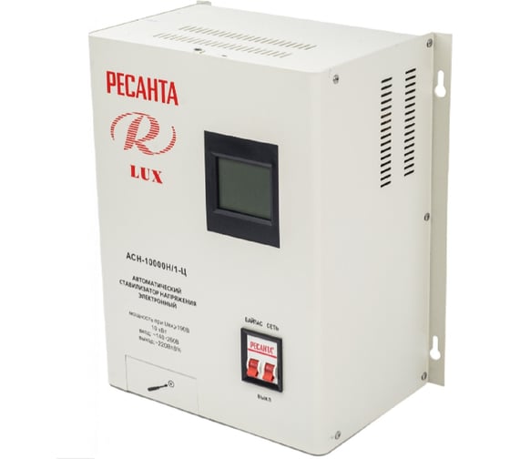 Изображение товара Стабилизатор напряжения Ресанта АСН 10000 Н/1-Ц Lux 63/6/18
