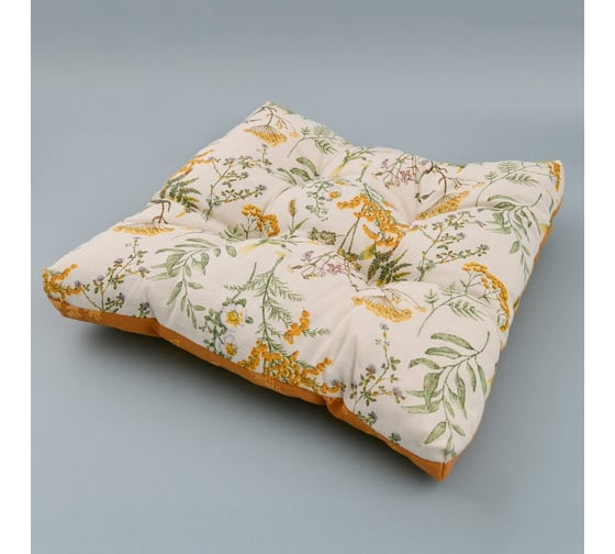 Изображение товара Сидушка на стул с завязками МУЛЬТИДОМ Луговые цветы, 40x40 см МТ71-175