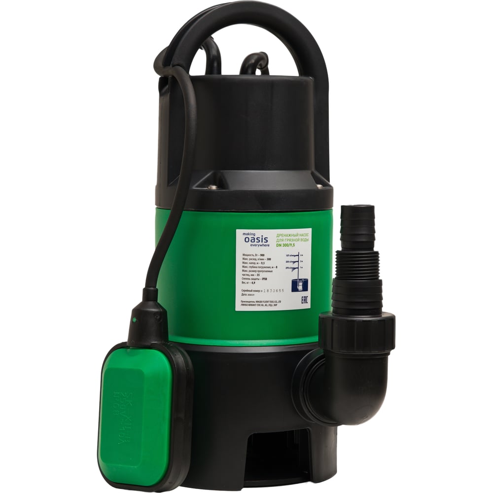 Изображение товара Дренажный насос OASIS DN 300/9,5 для грязной воды высокая производительность
