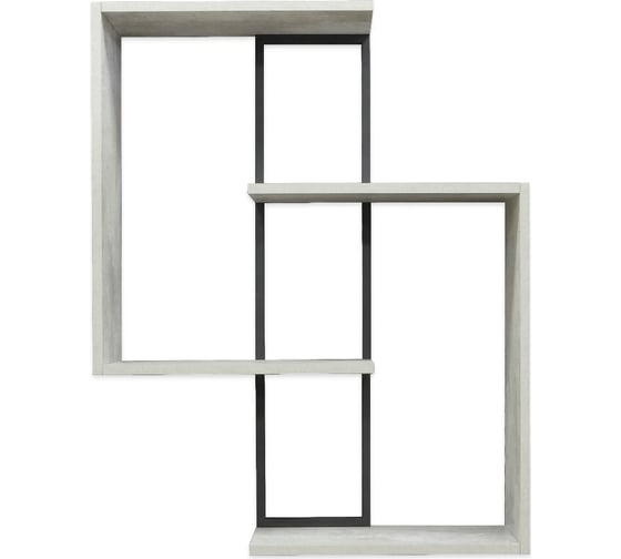 Изображение товара Полка Desk Question лофт DQ Damales, м/к черный матовый, ЛДСП Цемент светлый (ШхГхВ 700х186х892) 10214