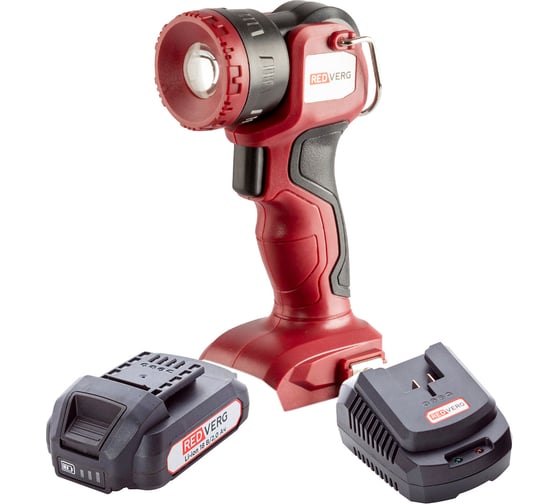 Изображение товара Фонарь аккумуляторный REDVERG RD-L18-3/U (без акк, без з/у) + ЗУ 2А + 2Ач АКБ 6694173