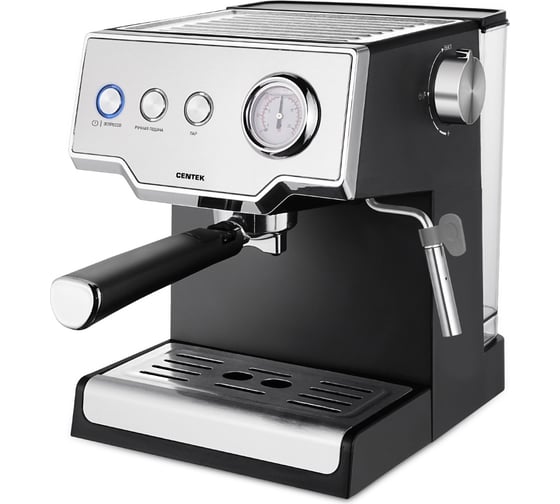Изображение товара Кофеварка Centek 3в1, эспрессо, 20 бар, капучино + латте, 1600 мл, 850 Вт, LED кнопки CT-1167
