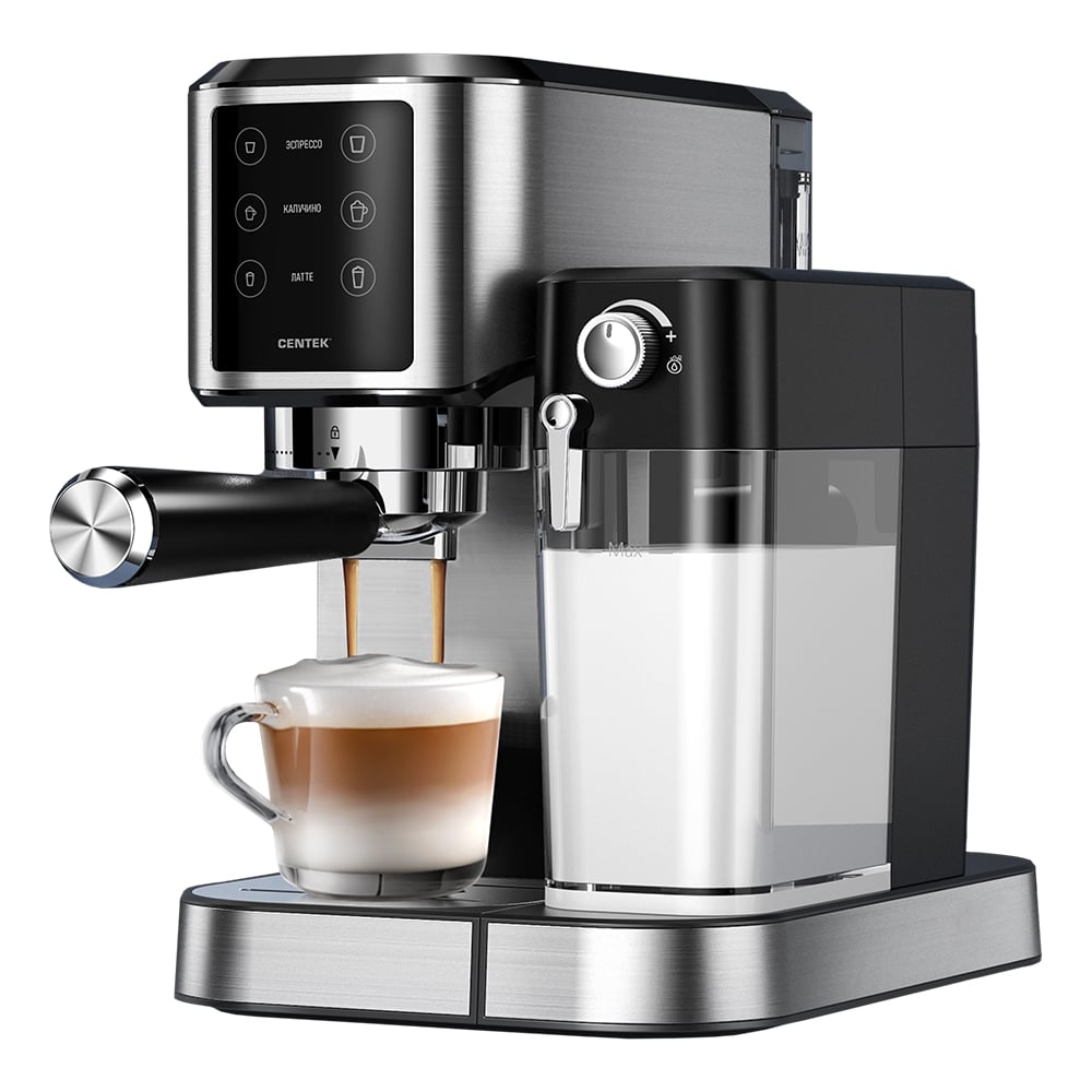 Изображение товара Кофеварка Centek 3в1 эспрессо капучино латте 20 бар 1450 Вт сенсор LED CT-1169