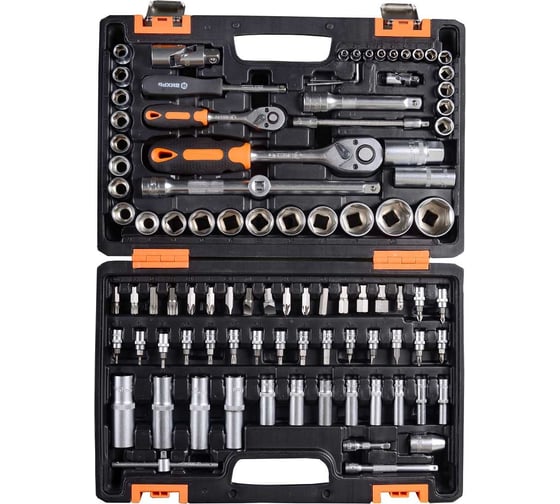 Изображение товара Набор инструментов Вихрь 1/2 , 1/4 , CrV, в кейсе, 94 предмета 73/6/7/5