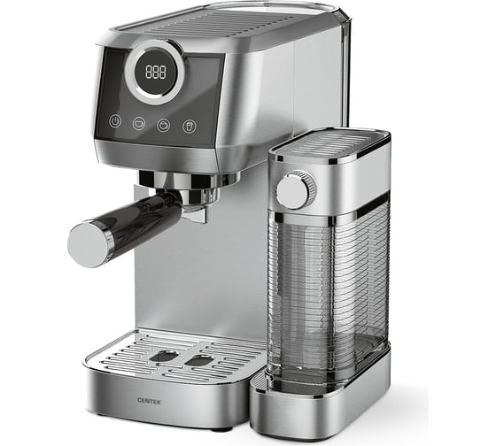 Изображение товара Кофеварка Centek 3в1, эспрессо, 20 бар, капучино + латте, 1.3 л + 0.7 л, 1350 Вт, сенсор, LED CT-1170