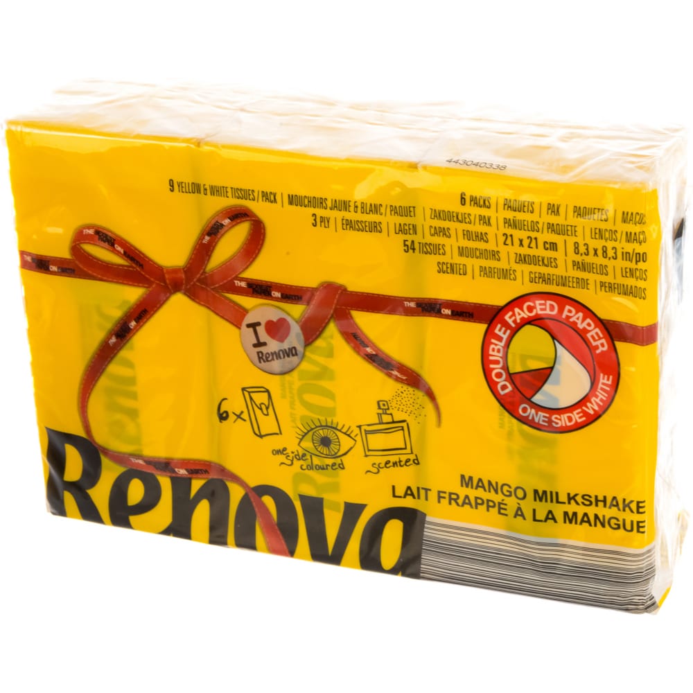 Купить Бумажные платочки renova 6 пачек по 10 листов mango yellow 5601028020633