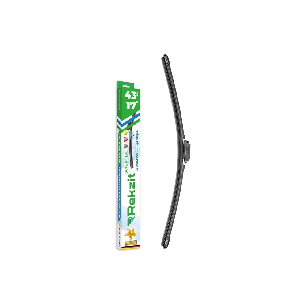 Изображение товара Щетка стеклоочистителя Rekzit 17/43 см SUPER FLAT новейшая бескаркасная
