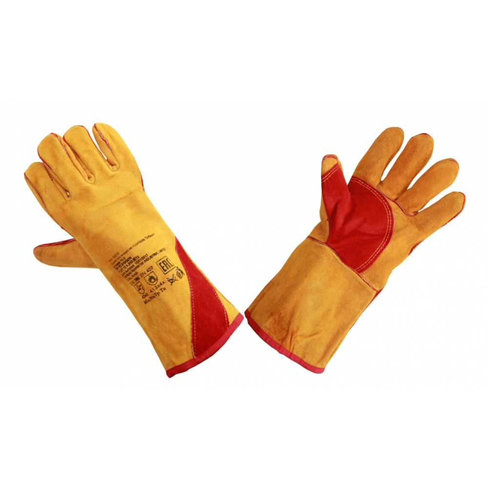 фото Спилковые перчатки-краги элит-профи сиберия, кевлар а0210