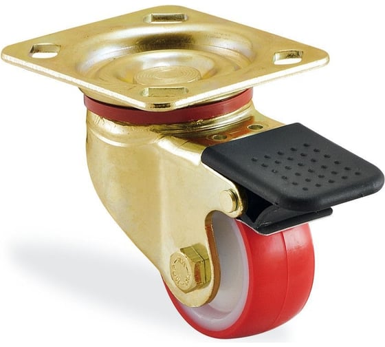 Изображение товара Большегрузная поворотная колесная опора с тормозом, 55 мм KAMA K-4102-PUB-055-F04