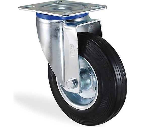 Изображение товара Поворотная колесная опора транспортной серии с площадкой, 200 мм KAMA K-3302-SLS-200