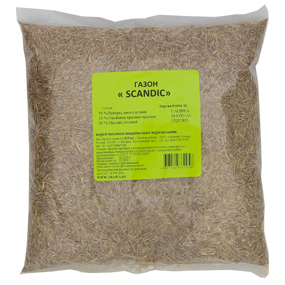 Купить Семена газона зеленый ковер scandic 0.9 кг 4607160332956